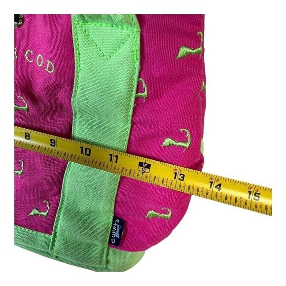 Cape Cod green and pink durable tote bag from Cuffy's Hot Pink Green Souvenir - Picture 9 of 9